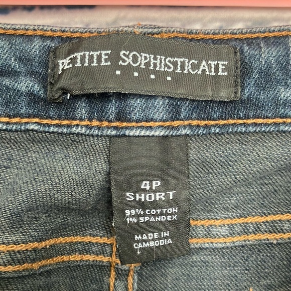 Petite Sophisticate Dark Blue Straight Leg Jeans, 4P Short - Picture 5 of 11